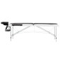vidaXL Camilla de masaje plegable 2 zonas aluminio negro y blanco vidaXL Camilla de masaje plegable 2 zonas aluminio negro y blanco