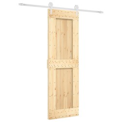 vidaXL Puerta corredera con herrajes madera maciza de pino 70x210 cm