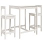 vidaXL Set de mesa y taburetes altos jardín 3 pzas madera pino blanco vidaXL Set de mesa y taburetes altos jardín 3 pzas madera pino blanco