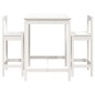 vidaXL Set de mesa y taburetes altos jardín 3 pzas madera pino blanco vidaXL Set de mesa y taburetes altos jardín 3 pzas madera pino blanco