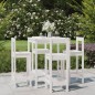 vidaXL Set de mesa y taburetes altos jardín 5 pzas madera pino blanco vidaXL Set de mesa y taburetes altos jardín 5 pzas madera pino blanco