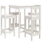 vidaXL Set de mesa y taburetes altos jardín 5 pzas madera pino blanco vidaXL Set de mesa y taburetes altos jardín 5 pzas madera pino blanco
