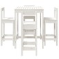 vidaXL Set de mesa y taburetes altos jardín 5 pzas madera pino blanco vidaXL Set de mesa y taburetes altos jardín 5 pzas madera pino blanco