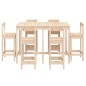 vidaXL Set de mesa y taburetes altos jardín 7 pzas madera maciza pino vidaXL Set de mesa y taburetes altos jardín 7 pzas madera maciza pino