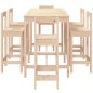vidaXL Set de mesa y taburetes altos jardín 7 pzas madera maciza pino vidaXL Set de mesa y taburetes altos jardín 7 pzas madera maciza pino