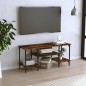 vidaXL Mueble de TV madera contrachapada roble ahumado 102x35x45,5 cm vidaXL Mueble de TV madera contrachapada roble ahumado 102x35x45,5 cm