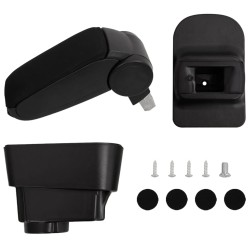 vidaXL Reposabrazos para coche ABS negro 11x35x(32-49) cm