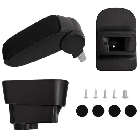 vidaXL Reposabrazos para coche ABS negro 11x35x(32-49) cm