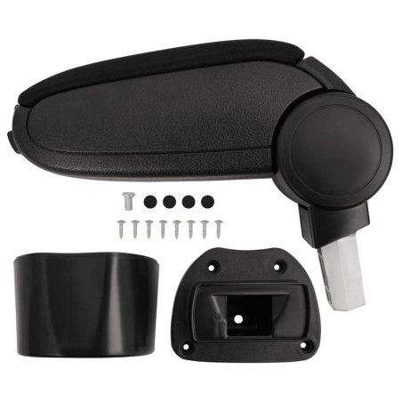 vidaXL Reposabrazos para coche ABS negro 14,5x31,5x(30-48) cm