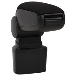 vidaXL Reposabrazos para coche ABS negro 14,5x31,5x(30-48) cm