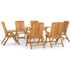 vidaXL Juego de comedor de jardín 7 piezas madera maciza de teca