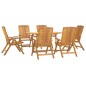 vidaXL Juego de comedor de jardín 7 piezas madera maciza de teca vidaXL Juego de comedor de jardín 7 piezas madera maciza de teca