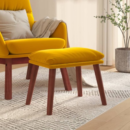 vidaXL Reposapiés de terciopelo amarillo mostaza 45x29,5x35 cm
