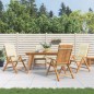vidaXL Sillas de jardín reclinables y cojines 4 uds madera maciza teca vidaXL Sillas de jardín reclinables y cojines 4 uds madera maciza teca