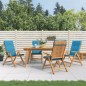 vidaXL Sillas de jardín reclinables y cojines 4 uds madera maciza teca vidaXL Sillas de jardín reclinables y cojines 4 uds madera maciza teca