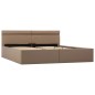 vidaXL Cama canapé hidráulica LED cuero sintético capuchino 180x200 cm vidaXL Cama canapé hidráulica LED cuero sintético capuchino 180x200 cm