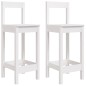 vidaXL Taburetes altos 2 uds madera maciza pino blanco 40x41,5x112 cm vidaXL Taburetes altos 2 uds madera maciza pino blanco 40x41,5x112 cm