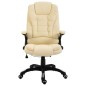 vidaXL Silla de oficina de cuero sintético color crema vidaXL Silla de oficina de cuero sintético color crema