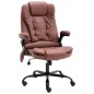 vidaXL Silla de oficina de masaje piel de ante sintética marrón claro vidaXL Silla de oficina de masaje piel de ante sintética marrón claro