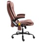 vidaXL Silla de oficina de masaje piel de ante sintética marrón claro vidaXL Silla de oficina de masaje piel de ante sintética marrón claro