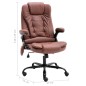 vidaXL Silla de oficina de masaje piel de ante sintética marrón claro vidaXL Silla de oficina de masaje piel de ante sintética marrón claro