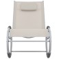 vidaXL Silla mecedora de jardín de textilene color crema