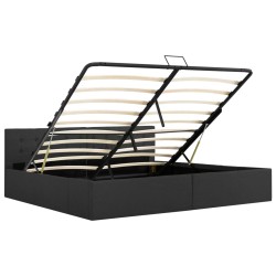 vidaXL Cama canapé hidráulica con LED tela gris oscuro 180x200 cm 
