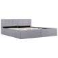 vidaXL Cama canapé hidráulica almacenaje LED tela gris claro 160x200cm vidaXL Cama canapé hidráulica almacenaje LED tela gris claro 160x200cm