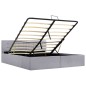 vidaXL Cama canapé hidráulica almacenaje LED tela gris claro 160x200cm vidaXL Cama canapé hidráulica almacenaje LED tela gris claro 160x200cm