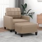 vidaXL Sillón con taburete cuero sintético color capuchino 60 cm vidaXL Sillón con taburete cuero sintético color capuchino 60 cm
