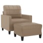 vidaXL Sillón con taburete cuero sintético color capuchino 60 cm vidaXL Sillón con taburete cuero sintético color capuchino 60 cm