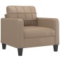 vidaXL Sillón con taburete cuero sintético color capuchino 60 cm vidaXL Sillón con taburete cuero sintético color capuchino 60 cm