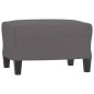 vidaXL Sillón con taburete cuero sintético gris 60 cm vidaXL Sillón con taburete cuero sintético gris 60 cm