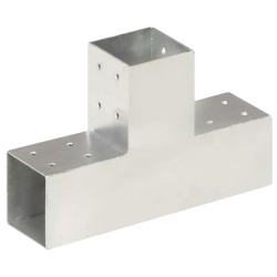 vidaXL Conector de postes en forma de T metal galvanizado 81x81 mm