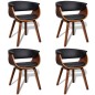 vidaXL Sillas de comedor 4 unidades madera curvada y cuero artificial vidaXL Sillas de comedor 4 unidades madera curvada y cuero artificial
