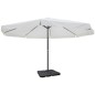 vidaXL Sombrilla de aluminio con base portátil blanco vidaXL Sombrilla de aluminio con base portátil blanco