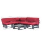 vidaXL Sofás de palés para jardín 4 pzas madera con cojines rojos vidaXL Sofás de palés para jardín 4 pzas madera con cojines rojos