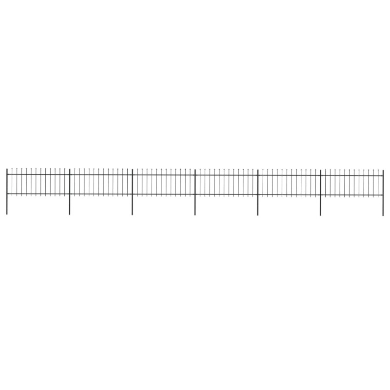 vidaXL Valla de jardín con puntas de lanza acero negro 10,2x0,8 m vidaXL Valla de jardín con puntas de lanza acero negro 10,2x0,8 m