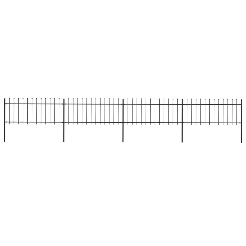 vidaXL Valla de jardín con puntas de lanza acero negro 6,8x0,8 m vidaXL Valla de jardín con puntas de lanza acero negro 6,8x0,8 m