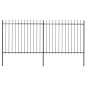 vidaXL Valla de jardín con puntas de lanza acero negro 3,4x1,5 m vidaXL Valla de jardín con puntas de lanza acero negro 3,4x1,5 m