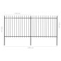 vidaXL Valla de jardín con puntas de lanza acero negro 3,4x1,5 m vidaXL Valla de jardín con puntas de lanza acero negro 3,4x1,5 m