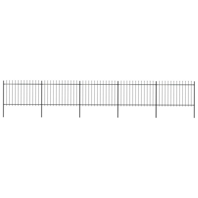 vidaXL Valla de jardín con puntas de lanza acero negro 8,5x1,2 m vidaXL Valla de jardín con puntas de lanza acero negro 8,5x1,2 m