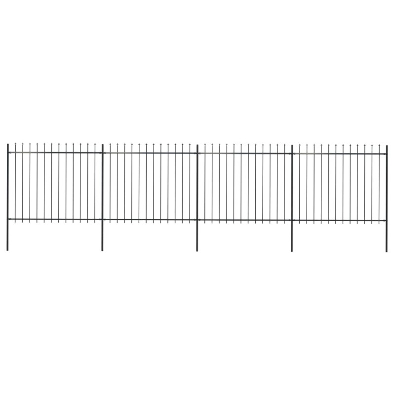 vidaXL Valla de jardín con puntas de lanza acero negro 6,8x1,5 m vidaXL Valla de jardín con puntas de lanza acero negro 6,8x1,5 m