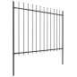 vidaXL Valla de jardín con puntas de lanza acero negro 6,8x1,5 m vidaXL Valla de jardín con puntas de lanza acero negro 6,8x1,5 m