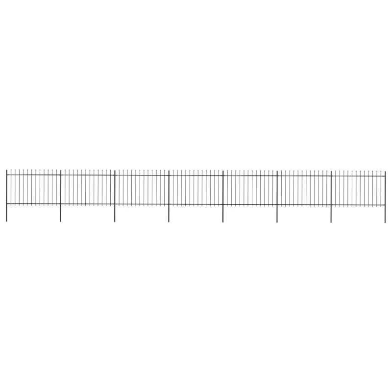 vidaXL Valla de jardín con puntas de lanza acero negro 11,9x1,2 m vidaXL Valla de jardín con puntas de lanza acero negro 11,9x1,2 m