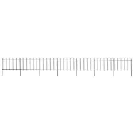 vidaXL Valla de jardín con puntas de lanza acero negro 11,9x1,2 m
