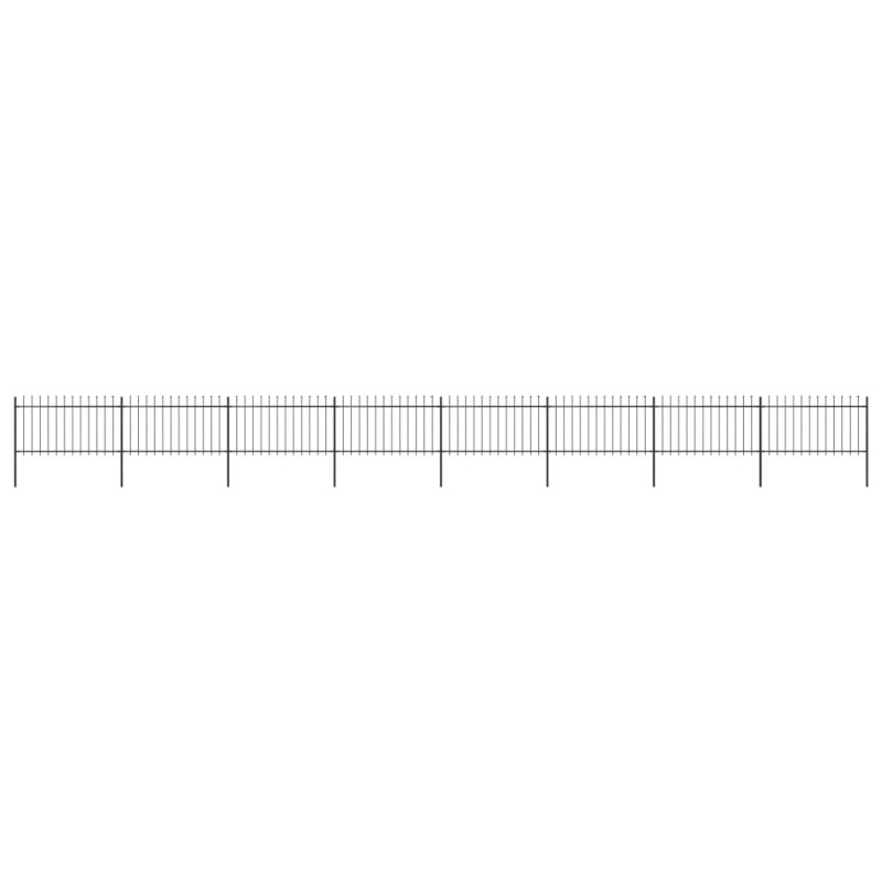 vidaXL Valla de jardín con puntas de lanza acero negro 13,6x1 m vidaXL Valla de jardín con puntas de lanza acero negro 13,6x1 m