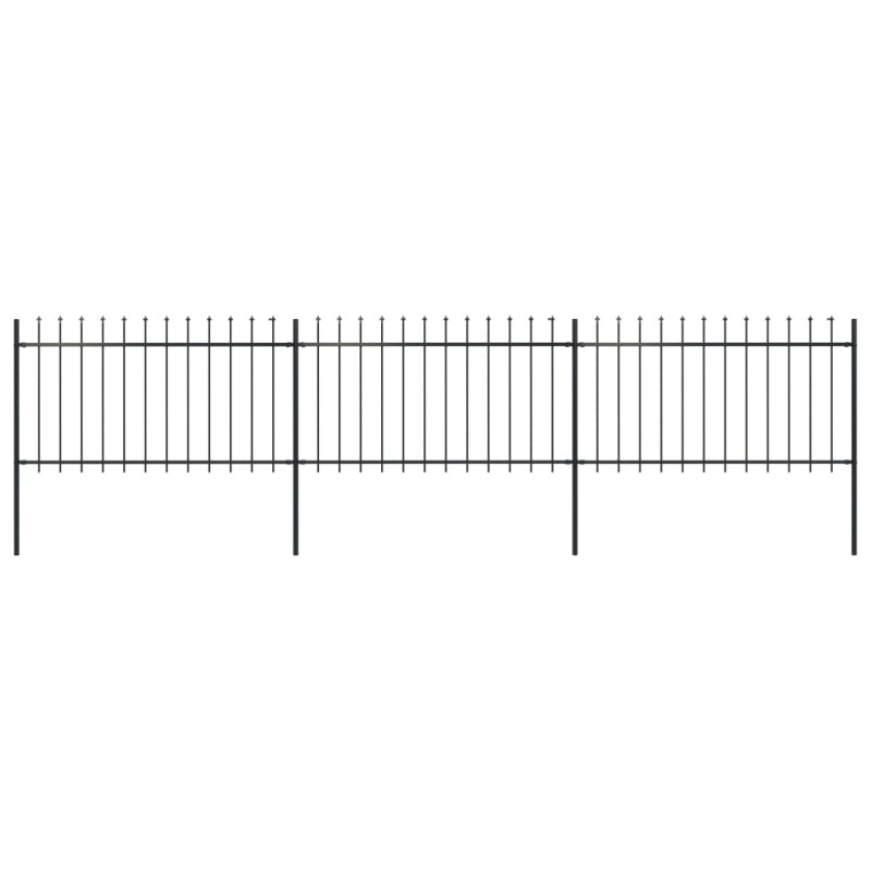 vidaXL Valla de jardín con puntas de lanza acero negro 5,1x1 m vidaXL Valla de jardín con puntas de lanza acero negro 5,1x1 m