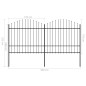 vidaXL Valla de jardín con puntas de lanza acero negro (1,5-1,75)x3,4m vidaXL Valla de jardín con puntas de lanza acero negro (1,5-1,75)x3,4m