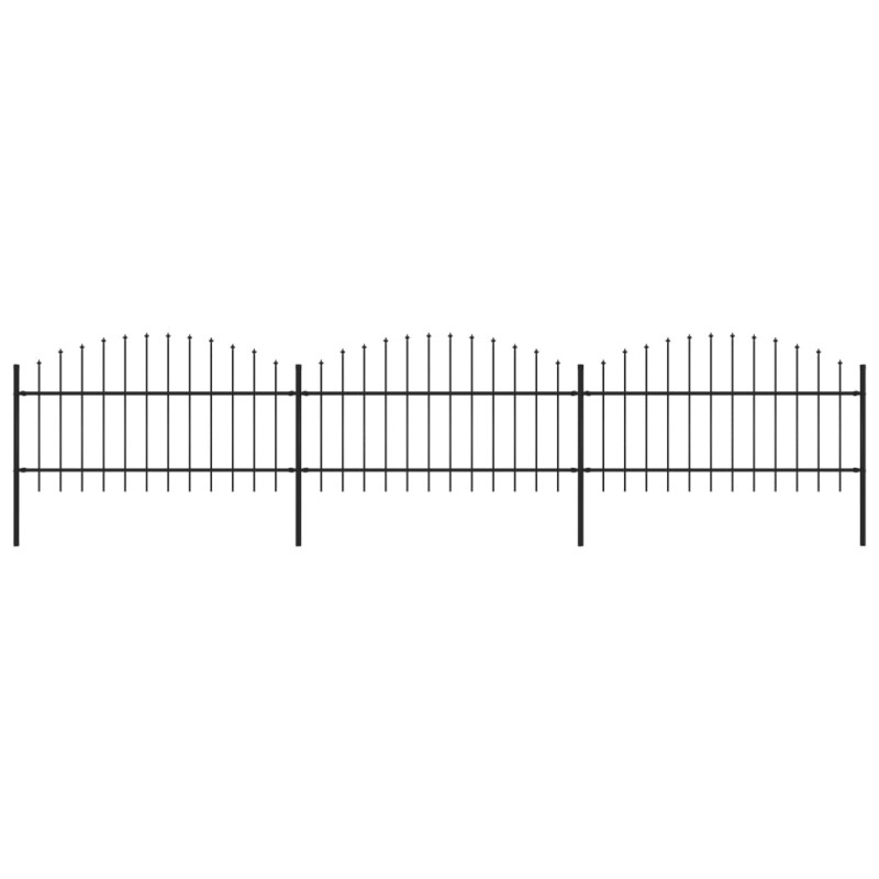 vidaXL Valla de jardín con puntas de lanza acero negro (1-1,25)x5,1 m vidaXL Valla de jardín con puntas de lanza acero negro (1-1,25)x5,1 m